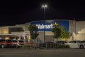 SYRACUSE, NEW YORK, SEP 05, 2019: Night View of Walmart supercenter exterior. It is an American multinational corporation that