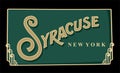 Syracuse New York with green background