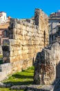 Temple of Apollo Doric stone ruins and archeological site on ancient Ortigia island of Syracuse historic old town in Sicily, Italy Royalty Free Stock Photo