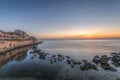 The sunrise of a new day on the beautiful seafront of Ortigia