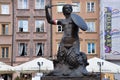 Syrena Siren - Mermaid Statue in Old Town in Warsaw, Poland