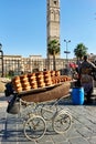 Syria. Aleppo. Bread for sale on a pram