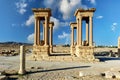 Syria. The ancient city of Palmyra. The tetrapylon