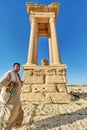 Syria. The ancient city of Palmyra. The tetrapylon