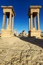 Syria. The ancient city of Palmyra. The tetrapylon