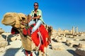 Syria. Camel driver in the ancient city of Palmyra