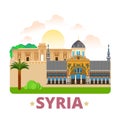 Syria country design template Flat cartoon style w