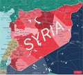 Syria country detailed editable map Royalty Free Stock Photo