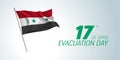 Syria evacuation day greeting card, banner, horizontal vector illustration