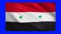 Syria flag on green screen for chroma key