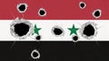 Syria flag with gun bullets