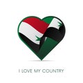 Syria flag in heart. I love my country. sign. Vector. Royalty Free Stock Photo