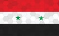 Syria flag illustration. Futuristic Syrian flag graphic with abstract hexagon background vector. Syria national flag symbolizes Royalty Free Stock Photo