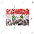 Syria Flag. A large group of people form to create the shape of the Syria flag. Royalty Free Stock Photo