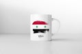 Syria flag on white coffee mug. Royalty Free Stock Photo