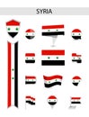 Syria Flat Flag Collection Royalty Free Stock Photo