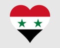 Syria Heart Flag. Syrian Love Shape Country Nation National Flag. Syrian Arab Republic Banner Icon Sign Symbol. EPS Vector Royalty Free Stock Photo