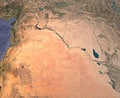 Syria an Iraq, satellite view, map, 3d rendering, land, middle east.