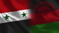 Syria and Malawi - Two Flag Together - Fabric Texture