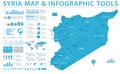 Syria Map - Info Graphic Vector Illustration Royalty Free Stock Photo
