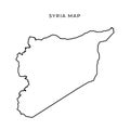 Syria map outline. High detailed vector map of Syria on white background. Syria - solid black outline border map of country area Royalty Free Stock Photo