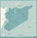 Syria Map - Vintage Detailed Vector Illustration Royalty Free Stock Photo