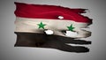 Syria perforated, burned, grunge waving flag loop alpha