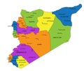 Colorful Syria political map with clearly labeled, separated layers. Royalty Free Stock Photo