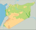 High detailed Syria physical map. Royalty Free Stock Photo