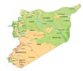 High detailed Syria physical map with labelling.