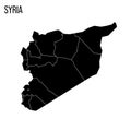 Syria political map of administrative divisions