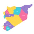 Syria political map of administrative divisions