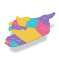 Syria political map of administrative divisions