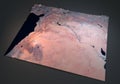 Syria, satellite view, map, section 3d, middle east Royalty Free Stock Photo