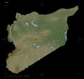 Syria shape on black. Pale