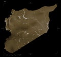 Syria shape on black. Sepia