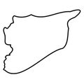 Syria - solid black outline border map of country area. Simple flat vector illustration Royalty Free Stock Photo