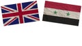 Syria and United Kingdom Flags Together Paper Texture Illustration