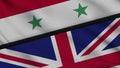 Syria and United Kingdom Flags, Breaking News, Political Diplomacy Crisis Concept