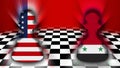 Syria and United States of America Flag - Chessboard and Pawn Concept Ã¢â¬â 3D Illustrations