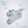 Syria vector map with infographic elements, pointer marks Royalty Free Stock Photo