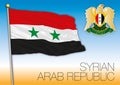 Syrian Arab Republic flag and coat of arms Royalty Free Stock Photo
