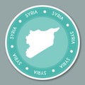 Syrian Arab Republic label flat sticker design.