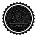 Syrian Arab Republic Map Label with Retro Vintage.