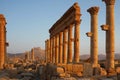 Syrian archeological site Palmyra at sunrise Royalty Free Stock Photo