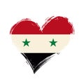 Syrian flag heart-shaped grunge background. Vector illustration. Royalty Free Stock Photo