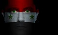 Syrian Flag - Male Face Royalty Free Stock Photo