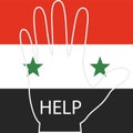 Syrian refugees, the hands of people who are asking for help