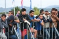 Syrian refugees at slovenian border Royalty Free Stock Photo