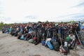 Syrian refugees at slovenian border Royalty Free Stock Photo